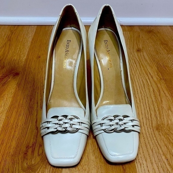 ENZO Angiolini White Heels Pump 7W - Picture 1 of 9